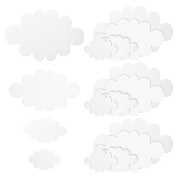 FENGGUIQU White Felt Cloud Decorations Set for Birthday Parties, Baby Showers, Nursery & Kids Room Wall Art Decor