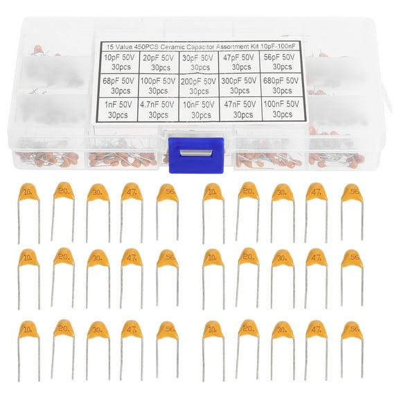 FENGGUIQU Ceramic Capacitor Assortment Kit 1 Set Monolithic Chip Capacitors for Electronics and Home Repair Projects