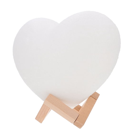 FENGGUIQU 1Set Romantic Heart Modeling Night Lamp White Atmosphere Lamp Rechargeable for Desktop Decor