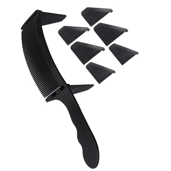 FENGGUIQU 1 Set Hair Cutting Comb Haircut Template for Styling Short Hair Black Plastic