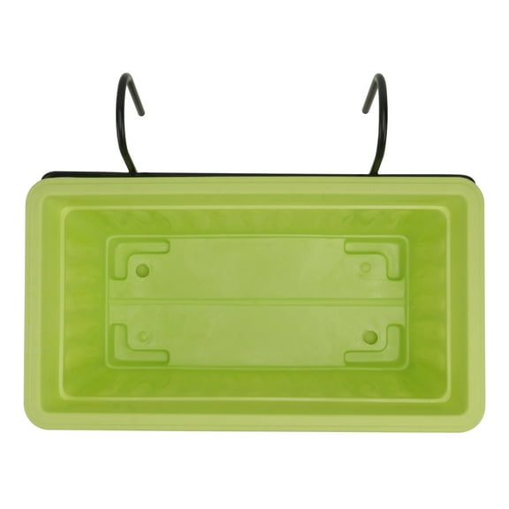FENGGUIQU 1 Set Green Plastic Rectangular Hanging Flower Pot for Balcony Gardening Supplies and Outdoor Plant Holder