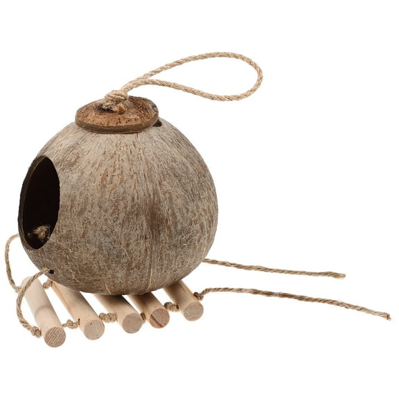 FENGGUIQU 1Set Wooden Hanging Birdcage Resting Nest Decorative Bird House for Pet Birds