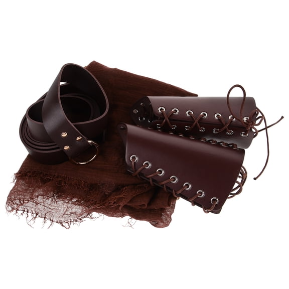 FENGGUIQU 1 Set of Knight Costume Belt Light Brown Medieval Accessories for Stage Performances
