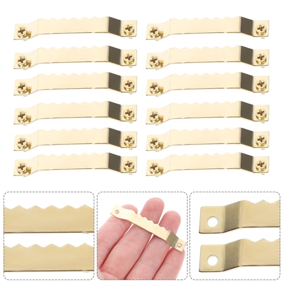 FENGGUIQU 100Pcs Canvas Hangers Yellow Serrated Picture Hooks for Wall Mounting Durable Material