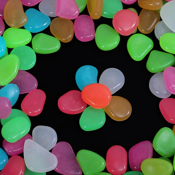 FENGGUIQU 100Pcs Decorative Cobblestone Pebble Stones for Fish Tank and DIY Home Garden Use