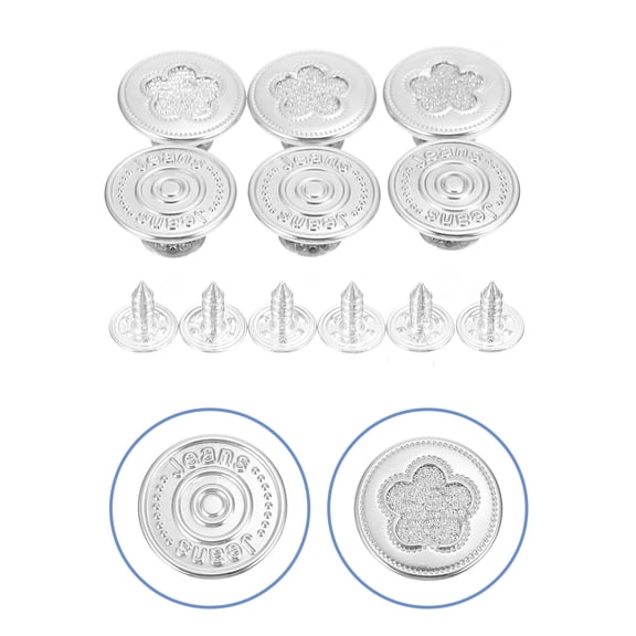 FENGGUIQU 100Pcs Round Adjustable Replacement Buttons for Pants, Jackets, Crafts, Sewing Accessories