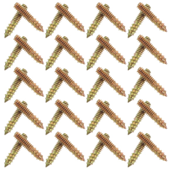 FENGGUIQU 100Pcs Steel Double Headed Self Tapping Screws Coffee Color for Wood and Metal Fastening