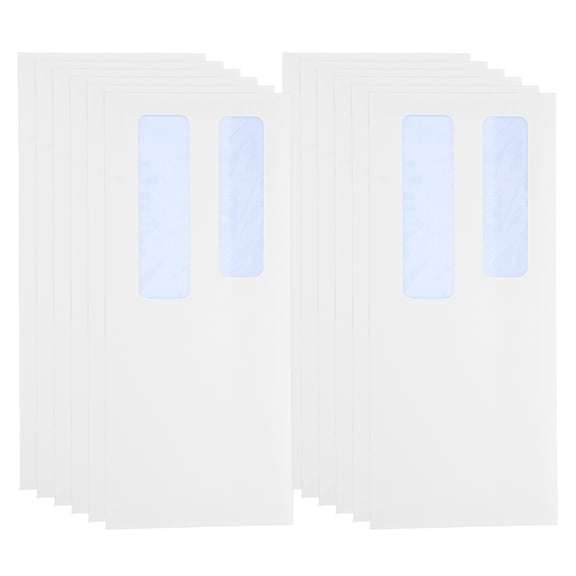 FENGGUIQU 100-Pack White Double Window Business Envelopes for Secure Document Mailing and Office Use