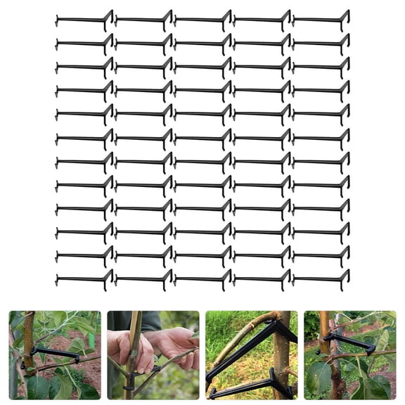 FENGGUIQU 100Pcs Branch and Limb Spreaders for Fruit Trees Durable Black Plastic