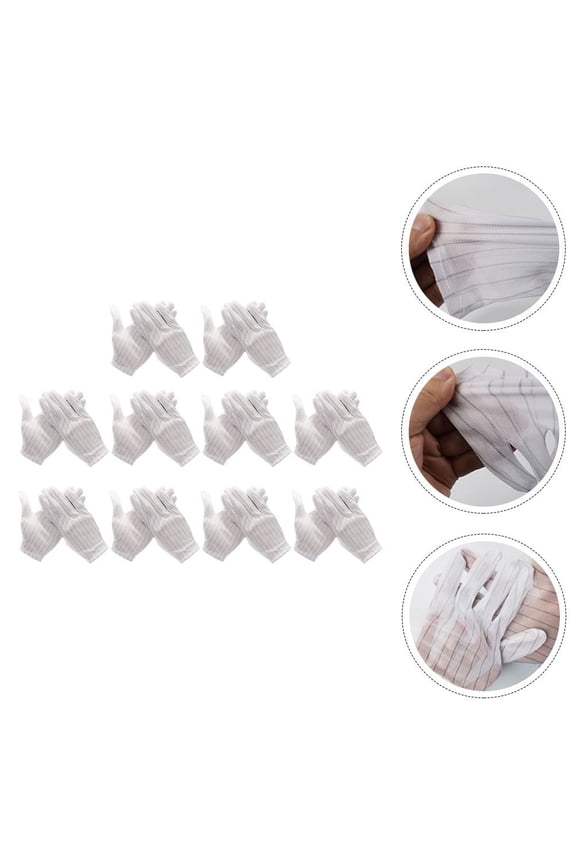 10 Pairs Anti-Static Gloves for PC Building, Electronics Assembly, Repair, and Installation