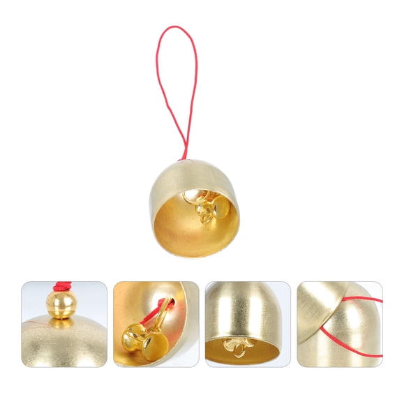 FENGGUIQU Christmas Bells Ornaments Set of 10, Golden Alloy Holiday Decorations for Tree, Wall, Door