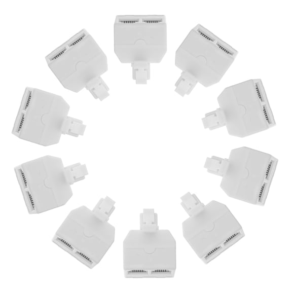 FENGGUIQU 10Pcs Compact Rj11 Phone Cable Splitter Dual Female Jack Adapter for Home Office Electronics