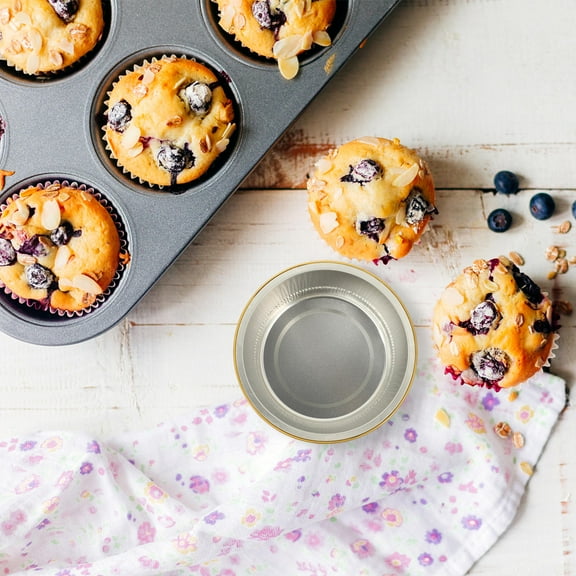 FENGGUIQU 10Pcs Convenient Foil Food Box Aluminum Cake Container Golden for Oven and Storage