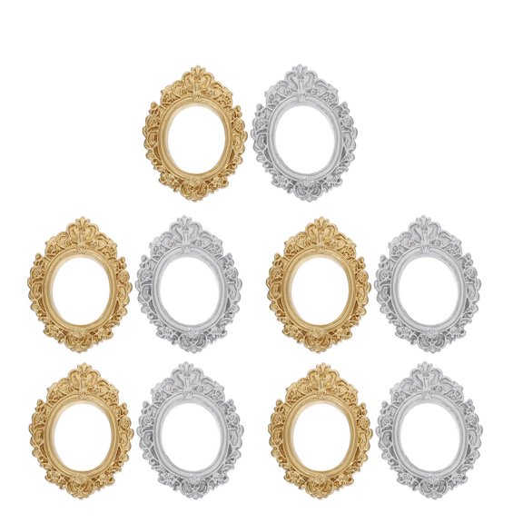 FENGGUIQU Set of 10 Mini Photo Frames, Elegant Resin Craft for Home, Office, Bedroom Decoration and Display