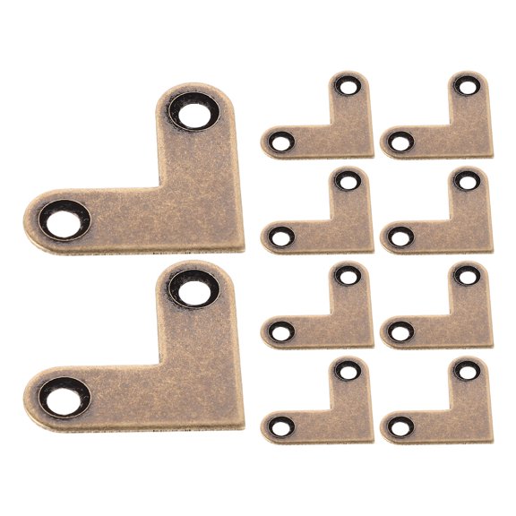 FENGGUIQU 10Pcs L Shaped Copper Corner Brackets Enhanced Stability for Cabinets Shelves