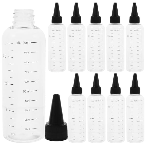 FENGGUIQU 10Pcs Transparent Plastic Refillable Dropper Bottles with Pointed Mouth for Storage