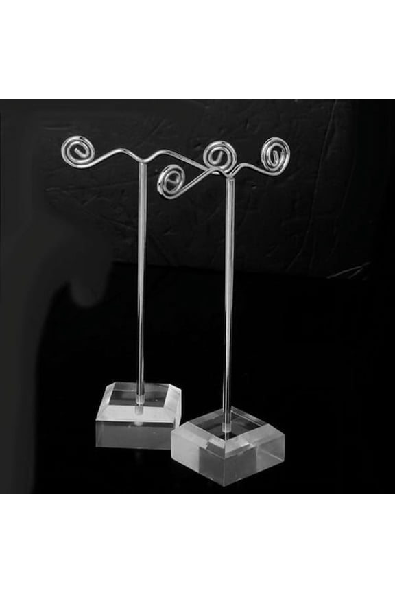 10Pcs Transparent and Black Metal Earring Holder Rack for Jewelry Storage