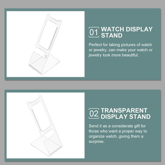 FENGGUIQU Set of 10 Clear Plastic Watch Display Stands for Photography and Retail Showcasing, Transparent Design