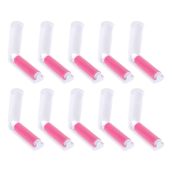 FENGGUIQU 10-Pack Portable White Lint Rollers, Foldable Sticky Dust Removers for Clothes, Furniture, and Home Use