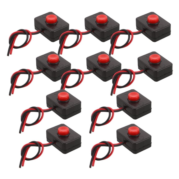 FENGGUIQU 10Pcs Prewired Momentary Push Button Switch for Car Use Space Saving Design Multi Color