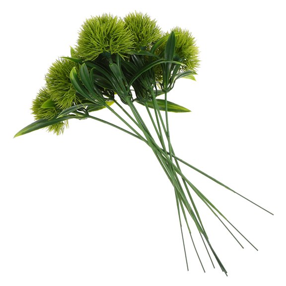 FENGGUIQU 10Pcs Simulated Dandelion Flowers Artificial Green Bouquet for Home Event Decor