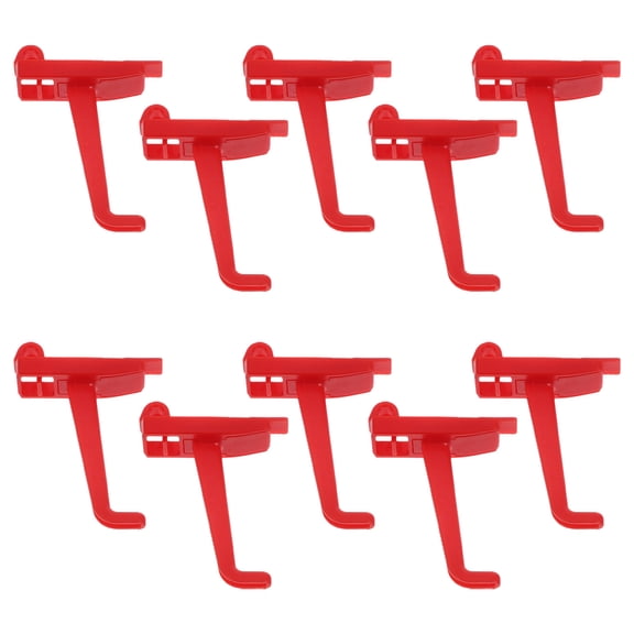 FENGGUIQU 10pcs Peg Board Tool Holders Utility Red Plastic Wall Organization for Workshops