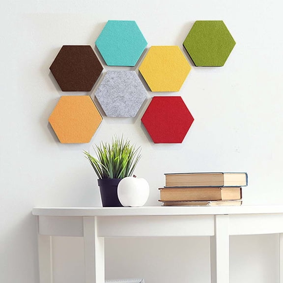 FENGGUIQU Hexagon Felt Wall Stickers Assorted Colors, Soft Decorative Tiles for Home, Classroom, Office Wall Decor