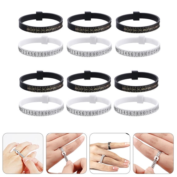 FENGGUIQU 12Pcs Plastic Ring Gauge for Accurate Ring Measurement with Clear Number Display