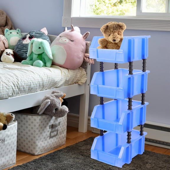 FENGGUIQU 12Pcs Portable Stackable Tool Organizer Bins for Garage and Craft Storage