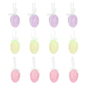 FENGGUIQU 12Pcs Easter Egg Hanging Decor Assorted Color for Porch and Yard Decoration