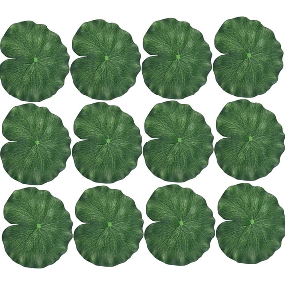 FENGGUIQU 12Pcs Green Artificial Lotus Leaf Pond Decorations EVA for Party Wedding Photo Props
