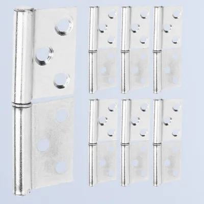 FENGGUIQU 12-Pack Heavy Duty Stainless Steel Flag Door Hinges, Plated and Detachable for Cabinets, Wooden Doors, and Furniture