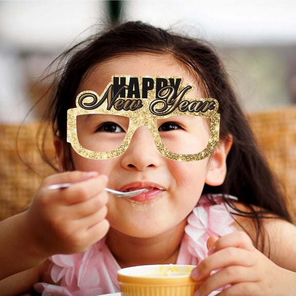 FENGGUIQU 12pcs New Year Party Eyewear Props Set Multi Paper Photo Booth Accessories for Adults and Back to School Fun