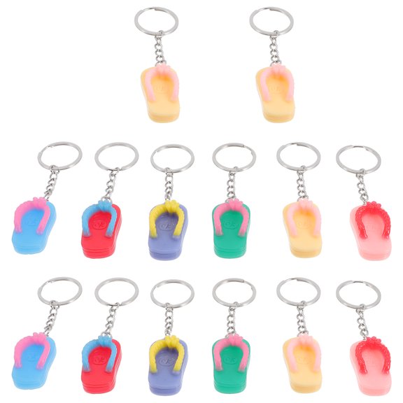 FENGGUIQU Lovely Slipper Keychain Pendants Assorted Color Metal Resin for Key Decor