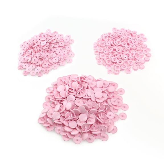 FENGGUIQU 150Pcs Kam T5 Plastic Snap Buttons Durable Hard Resin Pink for Sewing and Crafting Projects
