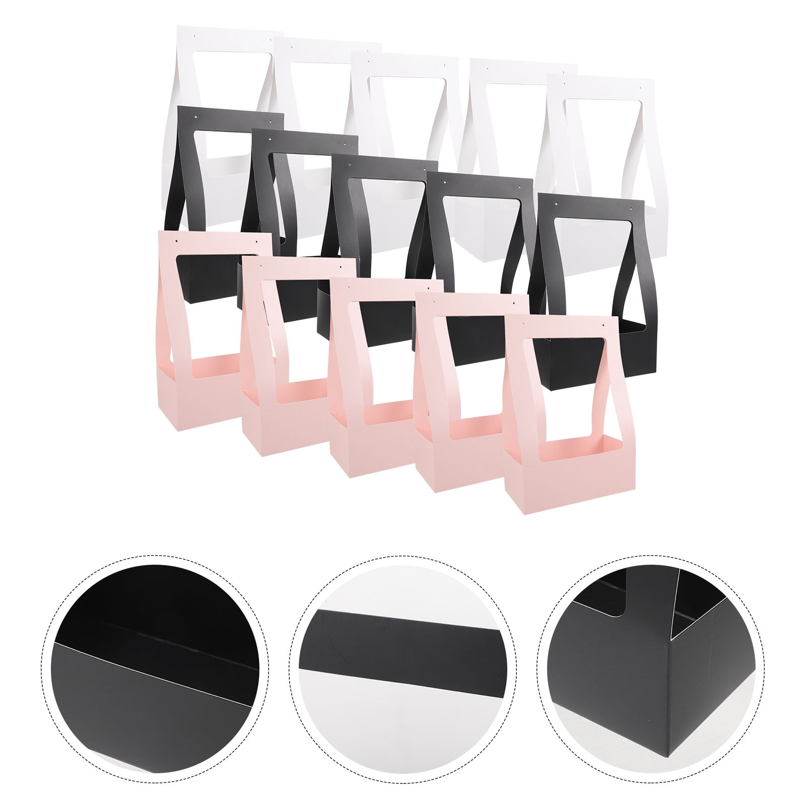 FENGGUIQU 15Pcs Paper Box for Flowers with Handle Assorted Colors Durable Wear Resistant for Home and Wedding