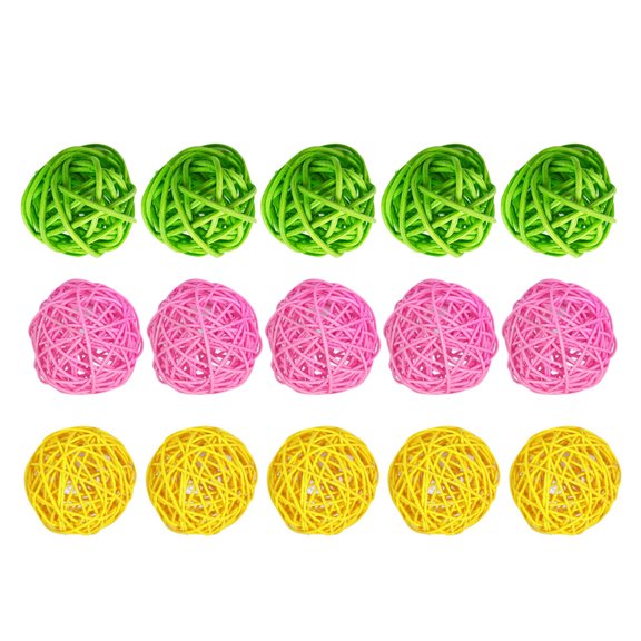 FENGGUIQU 15Pcs Hanging Vine Ball Ornaments Assorted Color for DIY Tree Decoration