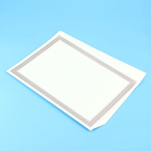 FENGGUIQU 15Pcs Plated Gold Border Certificate Paper A4 Light Yellow for Office School Award Ceremony Use