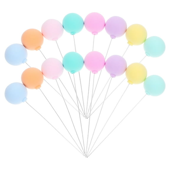 FENGGUIQU 16pcs Pastel Cake Topper made from Macaroon Color Clay for Birthday and Wedding Decor