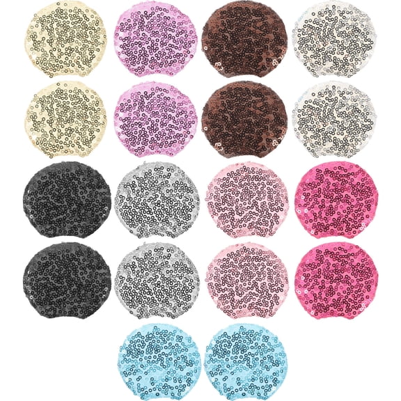 FENGGUIQU 18-Piece Sequin Mouse Ear Craft Kit for Bow Making and Hair Clip Accessories in Assorted Colors