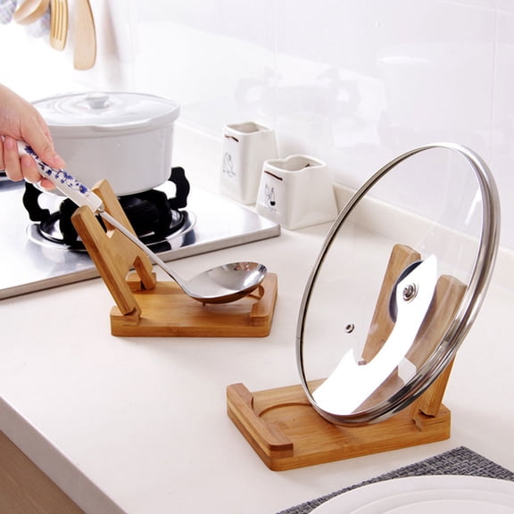 FENGGUIQU Pot Lid Holder Stand, Kitchen Cookware Organizer Storage Rack for Pots and Pan Covers, Khaki