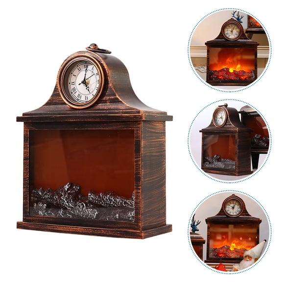 FENGGUIQU Decorative Fireplace Light, Coffee, Plastic, for Home Decor, Vintage and Retro Style