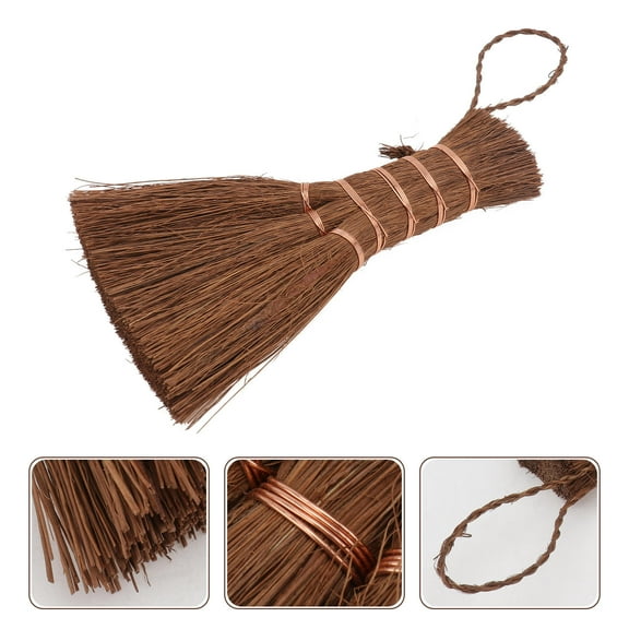 FENGGUIQU Tea Ceremony Brown Broom, Natural Palm and Copper, Practical Cleaning Tool