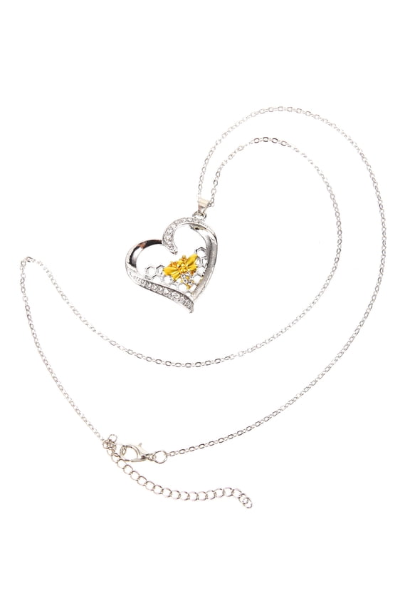 1Pack Valentines Day Necklace for Women Multi Alloy Heart Shaped Jewelry Romantic