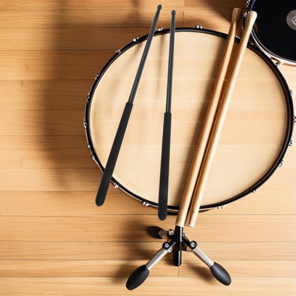FENGGUIQU 1Pair Lightweight Metal Drumsticks for Professional Jazz Drummers with Enhanced Grip Control