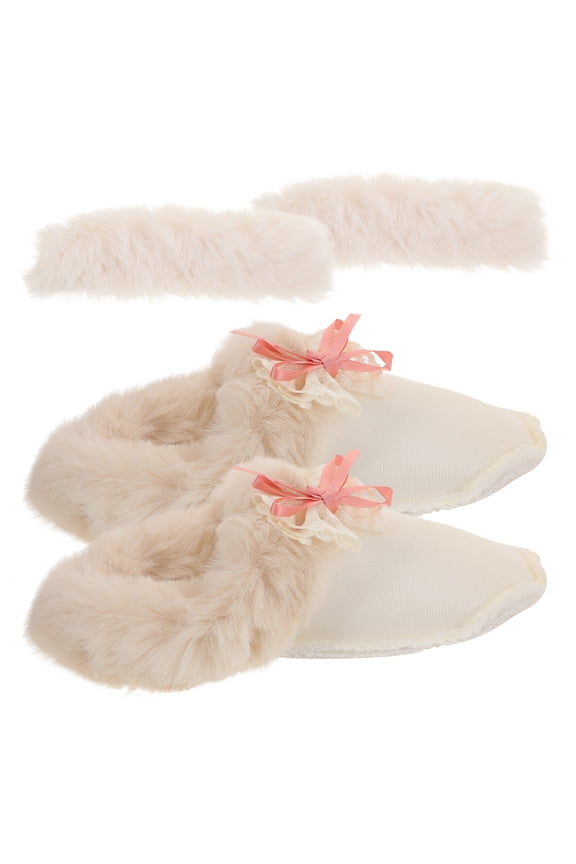 1Pair Plush Boot Liners White Soft Inner Soles Removable Cozy Winter Replacement Clog Inserts