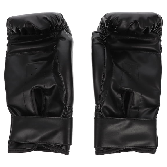 FENGGUIQU 1 Pair Professional Boxing Gloves Black Adjustable Breathable Fit Gloves for Punch Mitt Training