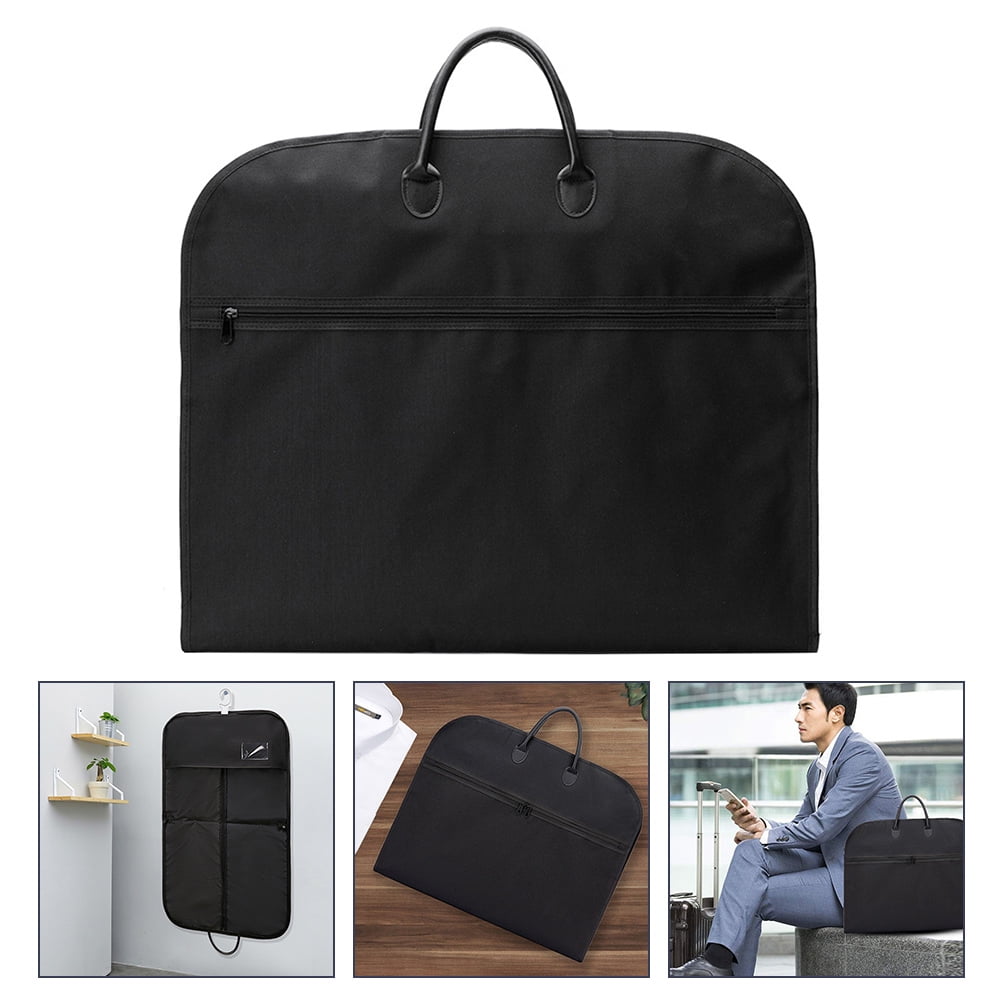 FENGGUIQU 1Pc Black Suit Garment Bag with Double Handles for Business and Travel Use