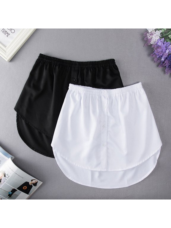 1Pc Black Woman Fake Hem Shirt Skirt Hem Casual Wear Soft Material Decoration