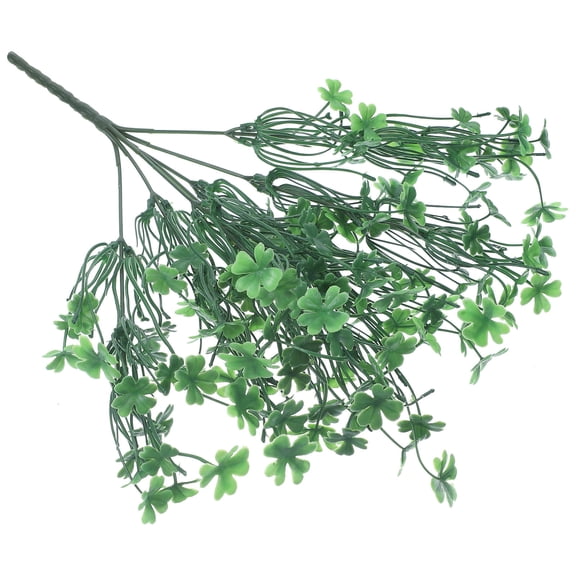 FENGGUIQU 1Pc Clover Photo Props Green Faux Shamrock Silk Flowers for Romantic Home and Event Decorations